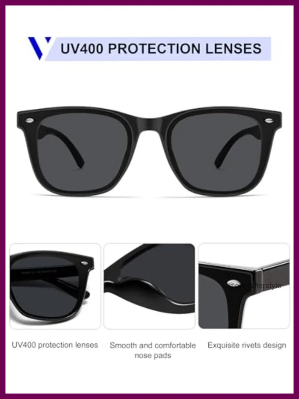 Trendy Oversized Square Sunglasses UV400 Protection Unisex Retro Shades